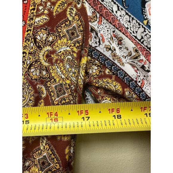 Band of Gypsies Orange Multicolor Floral Paisley Wide Leg Jumpsuit Size S - Picture 11 of 12